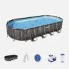 Piscine Hors Sol Tubulaire Géante Avec Pompe, échelle, Bâche Et Diffuseur -ME Soldes SPBW7X3OVWD 05