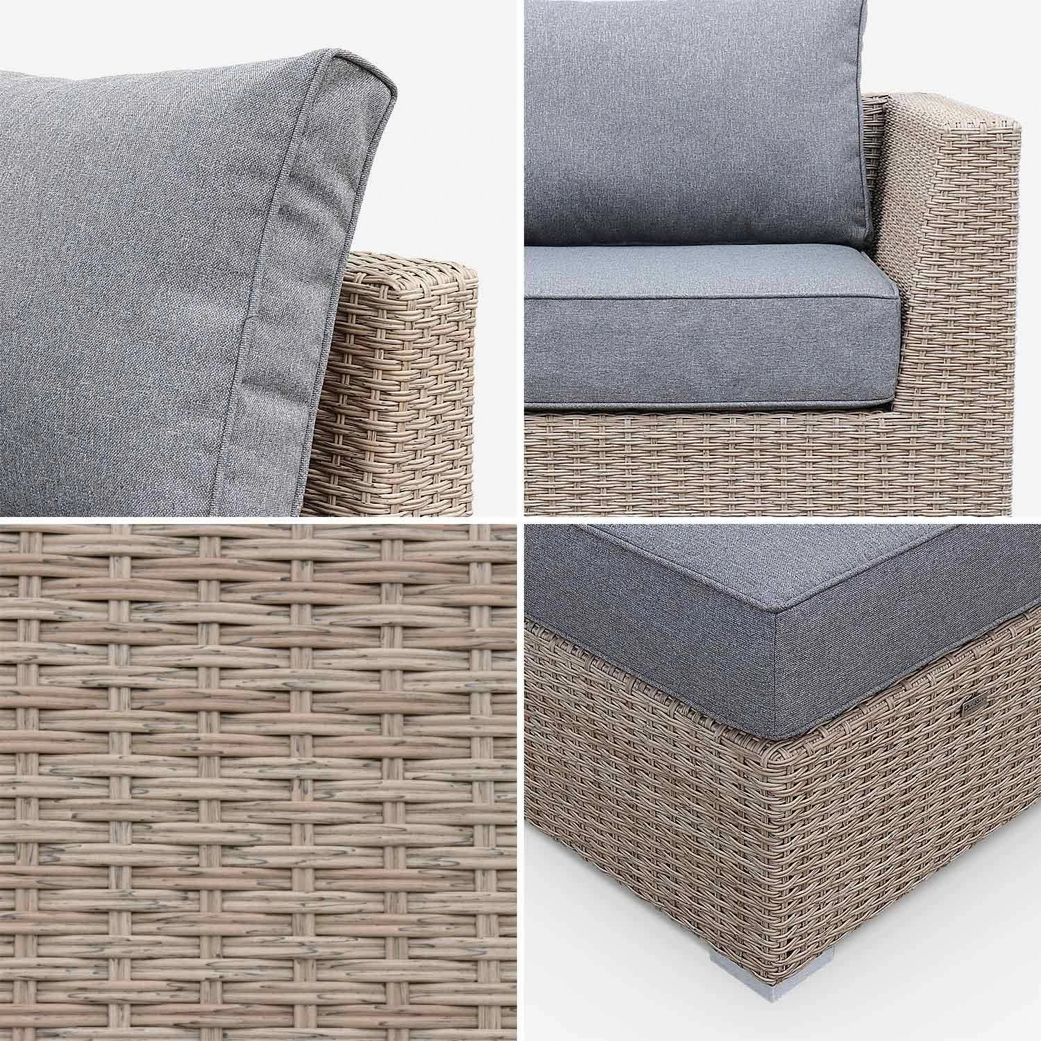 Salon De Jardin Résine Tressée Arrondie 5 Places Couleur : Bois / Gris Foncé 8 Salon De Jardin Résine Tressée Arrondie 5 Places Couleur : Bois / Gris Foncé – Image 6