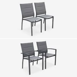 Table De Jardin Extensible Aluminium, 10 Chaises -ME Soldes XTSAF335R10CO 04