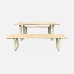 Table De Jardin 6 Places En Bois Avec Bancs Couleur : Ivoire -ME Soldes ac180setivose 20f3fdf4270c6a59dfe9414e5dfd8eb8