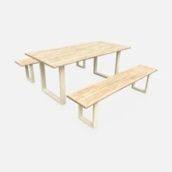 Table De Jardin 6 Places En Bois Avec Bancs Couleur : Ivoire -ME Soldes ac180setivose fa038cf7e371fe0c43a8cd0dca1eaa1e