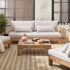 Salon De Jardin Bois Premium 5 Places Couleur : Bois / Beige -ME Soldes ac4xxlbg 19bf401e4a52b0c3e02d3ef85e9ad7f0