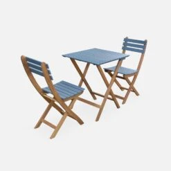 Table De Jardin Pliable Bois, 2 Chaises Couleur : Bleu -ME Soldes acbs60s2ob 1d38e5d1ae1e1e3b1eedce62313d857a