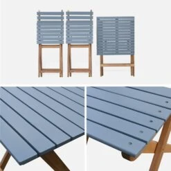 Table De Jardin Pliable Bois, 2 Chaises Couleur : Bleu -ME Soldes acbs60s2ob 8dda897fdbfbbfbaf18aa0864c160424