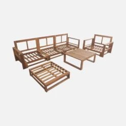 Salon De Jardin Bois 5 Places Couleur : Bois / Gris -ME Soldes ach3005gy 651f7889a58f8f46a5883ea79c665a98
