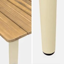 Table De Jardin Bois Et Métal + 4 Chaises En Corde Empilables Couleur : Ivoire / Beige -ME Soldes ackd150ivo4rpbg f21bd5b30a4d5dffebc50dc77fe1f107