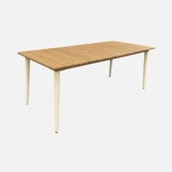 Table De Jardin Bois Et Métal + 6 Chaises En Corde Empilables Couleur : Ivoire / Beige -ME Soldes ackd200ivo6rpbg 987702a53fec6ffdb2f453d9cb18d29e