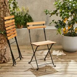 Table De Bistrot Bois Et Métal 2 Chaises Pliables -ME Soldes acmtbs55s2bk 04f2a59fdd29671beeec600b31025d4d
