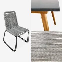 Ensemble De Jardin 220cm + 8 Chaises - BELEM Couleur : Gris / Gris Clair -ME Soldes acston220r8lgy d91949700629cd4aead7f03f1c50597b