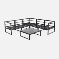 Salon De Jardin D'angle Aluminium 5 Places Couleur : Anthracite / Taupe -ME Soldes af3004atbn 5007e0a96ab1f152f6ab34f24b51a895