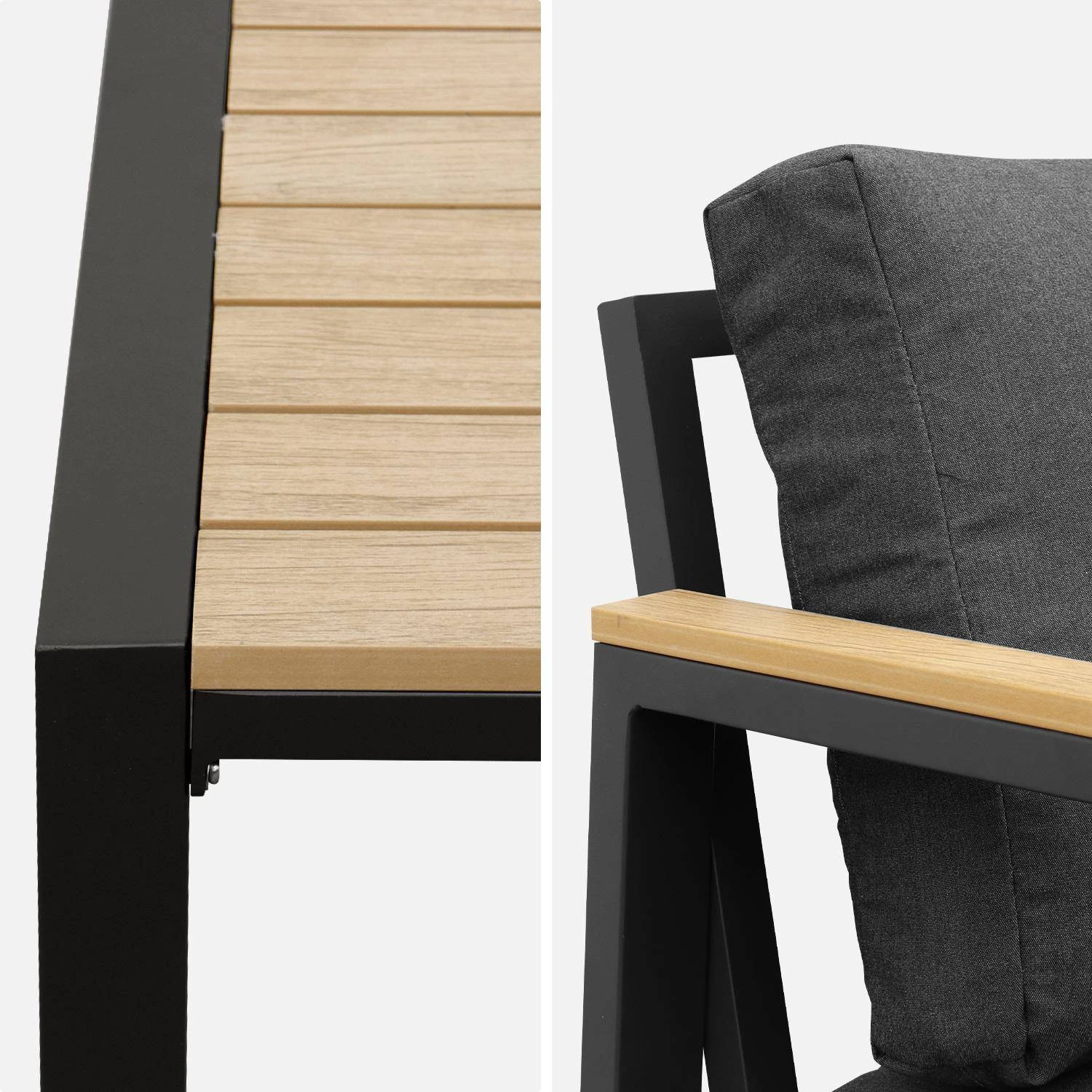 Salon De Jardin Aluminium Et Polywood 4 Places Couleur : Gris Foncé 11 Salon De Jardin Aluminium Et Polywood 4 Places Couleur : Gris Foncé – Image 9