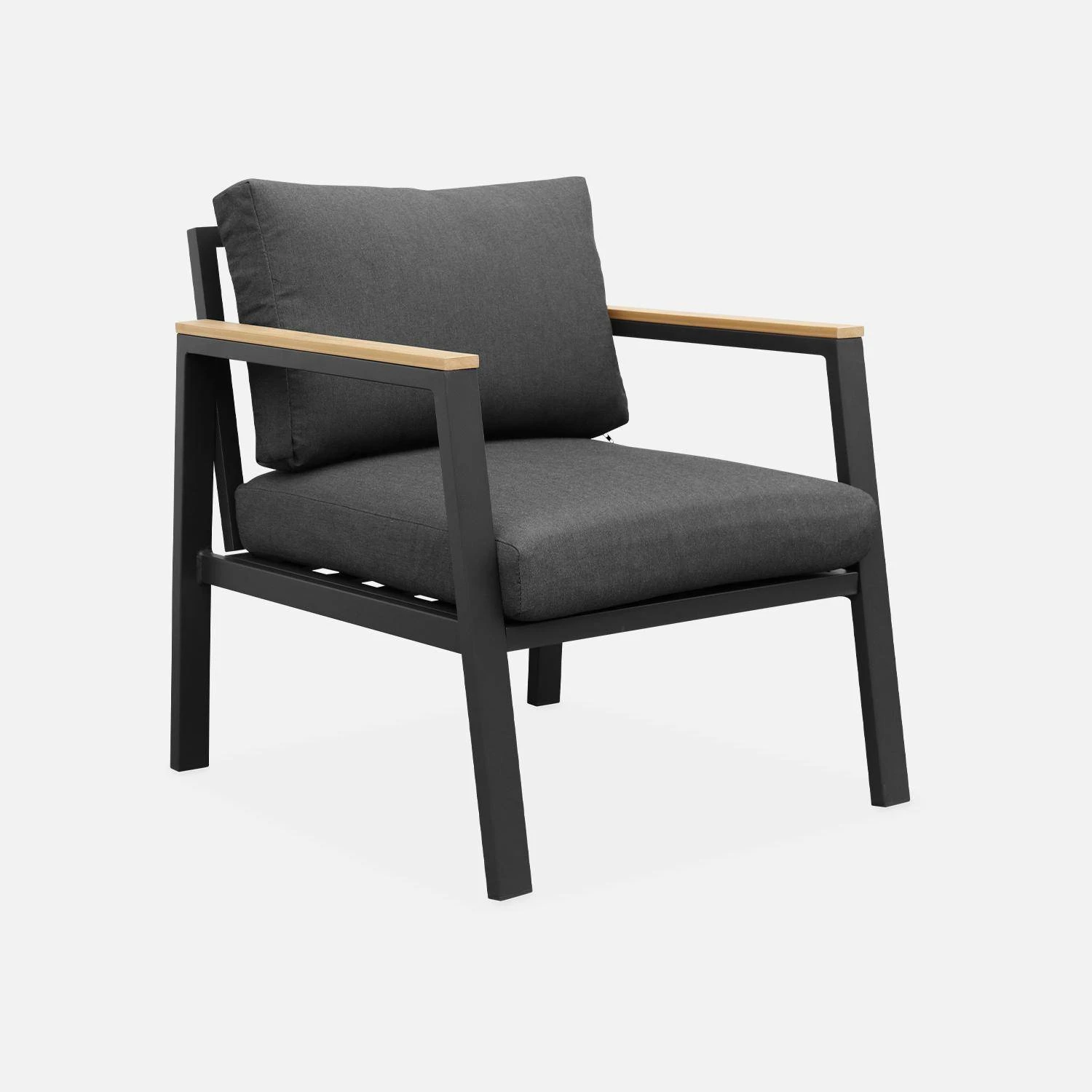 Salon De Jardin Aluminium Et Polywood 4 Places Couleur : Gris Foncé 8 Salon De Jardin Aluminium Et Polywood 4 Places Couleur : Gris Foncé – Image 6