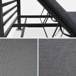 Lit De Jardin Aluminium, 2 Matelas Inclinables, Toit Avec Panneaux Amovibles Couleur : Anthracite / Anthracite -ME Soldes afsunbedat 2df88dd6f895cf550ee0e6718ba601dc