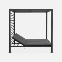 Lit De Jardin Aluminium, 2 Matelas Inclinables, Toit Avec Panneaux Amovibles Couleur : Anthracite / Anthracite -ME Soldes afsunbedat 7c2b459f051374669bfe6ed563f7c027