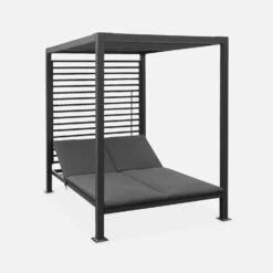 Lit De Jardin Aluminium, 2 Matelas Inclinables, Toit Avec Panneaux Amovibles Couleur : Anthracite / Anthracite -ME Soldes afsunbedat 8908909e4478a6681a34cccdb4fa1e34