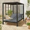 Lit De Jardin Aluminium, 2 Matelas Inclinables, Toit Avec Panneaux Amovibles Couleur : Anthracite / Anthracite -ME Soldes afsunbedat b6d7cc22b176ec0238cd8049077baa6d