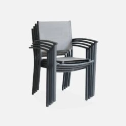 Fauteuil De Jardin Empilables Aluminium Et Textilène (lot De 4) Couleur : Gris Clair -ME Soldes aftxchrx4atgy 5a5bc2ed2e22a5b1be1fce404c28ed35