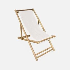 Chilienne Bambou , Toile Naturelle Pliable, Multi Positions -ME Soldes bambchilx1nat 62561d19f755562abe3d85d4145e2e95
