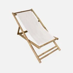 Chilienne Bambou , Toile Naturelle Pliable, Multi Positions -ME Soldes bambchilx1nat ce3bbe8a6c7cf39de8494d4fe19ab5b0