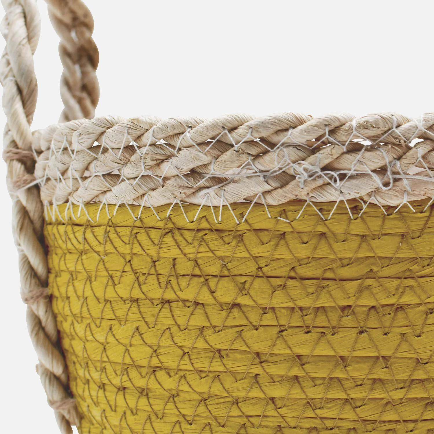 Lot De 3 Paniers Cache Pots Couleur : Jaune 7 Lot De 3 Paniers Cache Pots Couleur : Jaune – Image 5