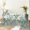 Table De Jardin Bistrot Pliable Métal, 4 Chaises Couleur : Bleu Canard -ME Soldes bs110r4bd 4d5fdb7be4419f92a180cba12a15121f