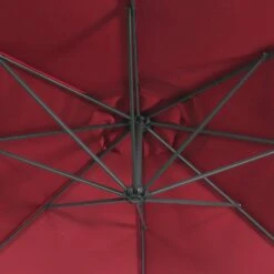Parasol Déporté Rond 350cm Couleur : Rouge -ME Soldes bu350red 1ccb604733209f14d3f34099f12e0906