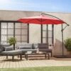 Parasol Déporté Rond 350cm Couleur : Rouge -ME Soldes bu350red 4bf4a844918307982a93e7cf8e2a26f7
