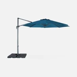 Parasol Déporté Rond Ø 350cm Couleur : Bleu Canard -ME Soldes cdukd350bd f950e8cb68f4a93cf39aa71fc6ce5422