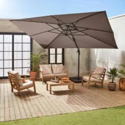 Parasol Déporté Rectangulaire 3x4m Couleur : Taupe -ME Soldes cdukd3x4bn 6519dcbb1949b16be862c34c13b76c6f
