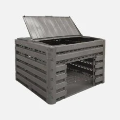 Lot De 2 Composteurs De Jardin Noirs, Plastique Recyclé, Double Ouverture, 400L -ME Soldes compwd400lbkx2 b9b88e9e111aca43a3f2786e7dd824e6