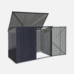 Cache Poubelle 1,75m² En Acier Galvanisé -ME Soldes cpm2at f11eb953a38c2f8d6bde9820452b746c