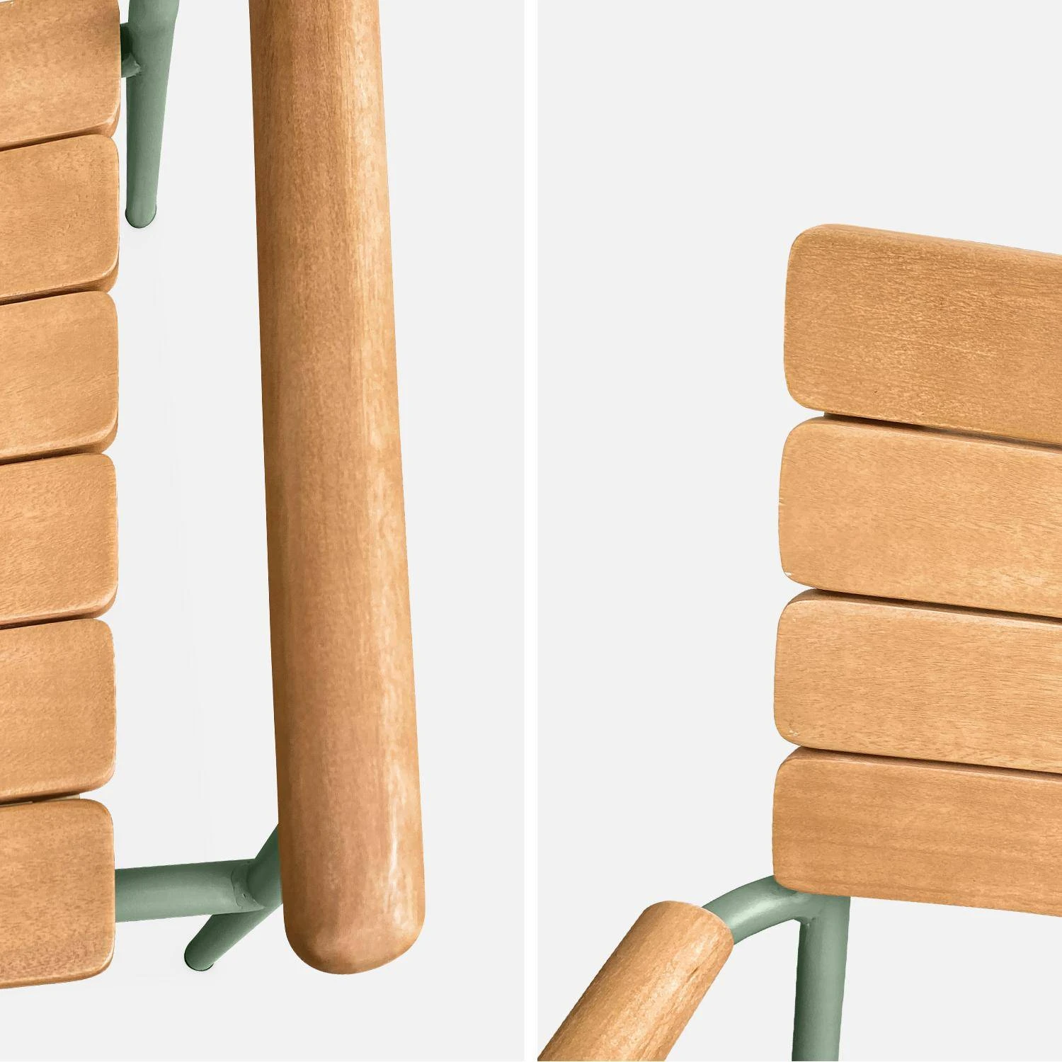 Chaise De Jardin Bois Et Aluminium, Empilables (lot De 4) 8 Chaise De Jardin Bois Et Aluminium, Empilables (lot De 4) – Image 6