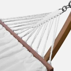 Hamac Sur Pieds En Bois, Toile En Coton Couleur : Blanc -ME Soldes echammocknat 4f71a4a1b698750967ba6b98f63cdaa5