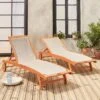 Bain De Soleil Bois Multi Positions Avec Roulettes (lot De 2) Couleur : Naturel / Gris Taupe -ME Soldes ecloungetxgyx2 aed584e96aeda9c10b662df2e4c4355f