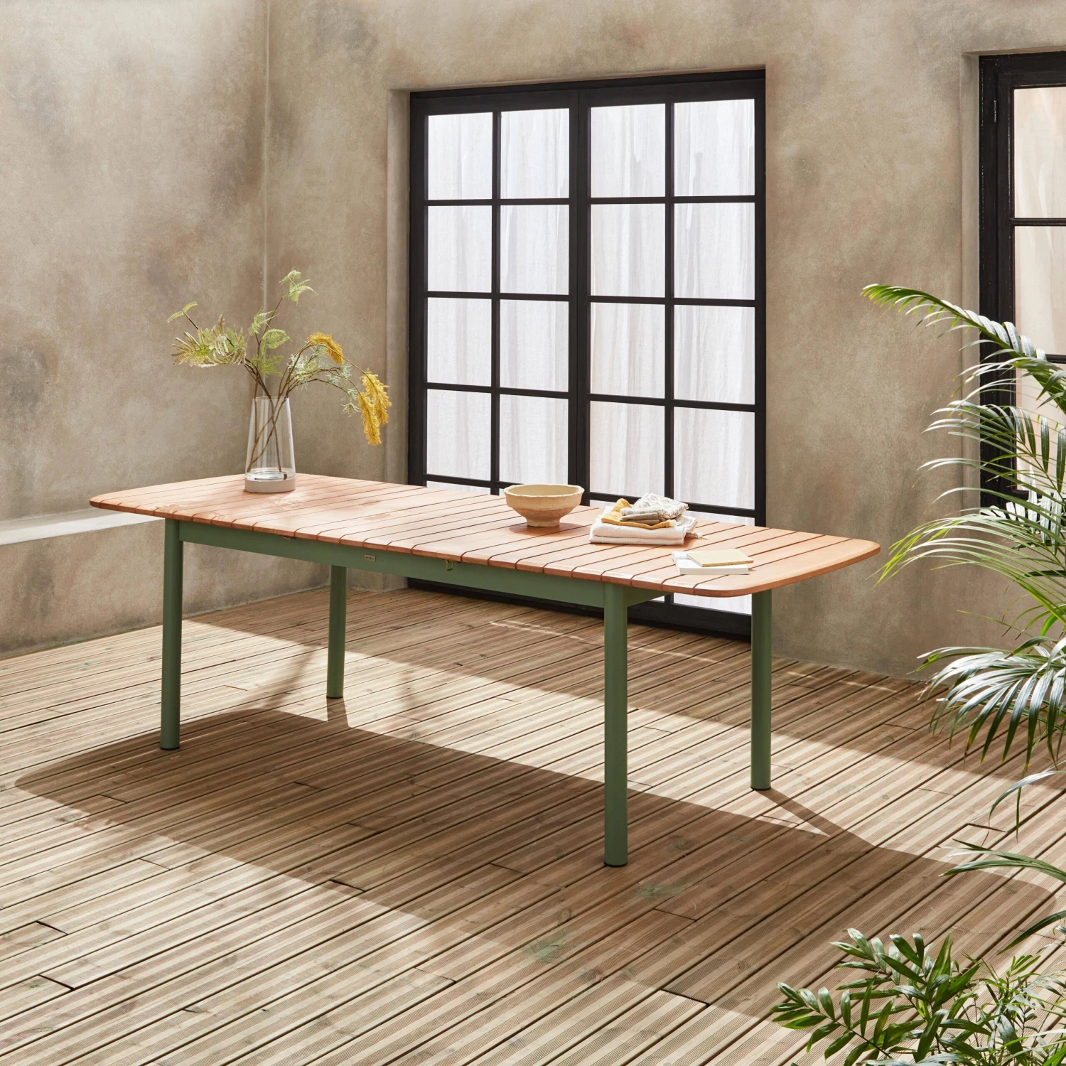 Table De Jardin Extensible Bois Et Métal 6 à 8 Places 4 Table De Jardin Extensible Bois Et Métal 6 à 8 Places – Image 2