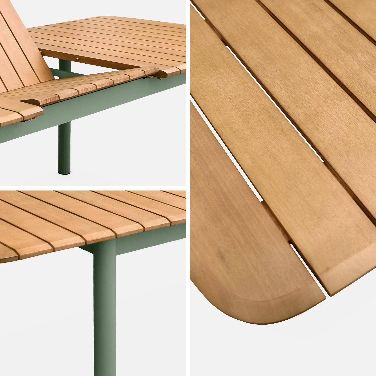 Table De Jardin Extensible Bois Et Métal 6 à 8 Places 9 Table De Jardin Extensible Bois Et Métal 6 à 8 Places – Image 7