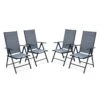Lot De 4 Fauteuils De Jardin En Textilènes - Naevia -ME Soldes ensemble de 4 fauteuils multi positions en aluminium anthracite et textilene gris 126611a4fb93698fef037a9d1077198d