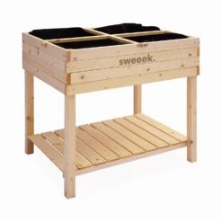 Carré Potager Sur Pieds En Bois Et Serre 80x60x109cm -ME Soldes ghmini109 75c6aca9b8e979f652a74842ab1f7094