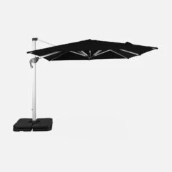 Parasol Déporté Carrée 3x3m Couleur : Noir -ME Soldes hdu3x3bk bf7cb5262f87f03909e5db6684f2ee0f