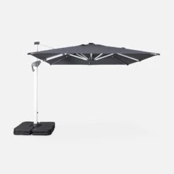 Parasol LED Déporté Carré 3x3m Couleur : Anthracite -ME Soldes hdu3x3leddkgy 4db25d3fd4cb3fa726be2be77c54dea4