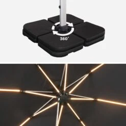 Parasol LED Déporté Carré 3x3m Couleur : Anthracite -ME Soldes hdu3x3leddkgy a178fa293c0f05b770d2b2b3624a38f0