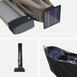 Parasol LED Déporté Rectangulaire 3x4m Couleur : Taupe 15 Parasol LED Déporté Rectangulaire 3x4m Couleur : Taupe -ME Soldes hdu3x4ledbn 832ccde4db3d22eb9c46187353f00820