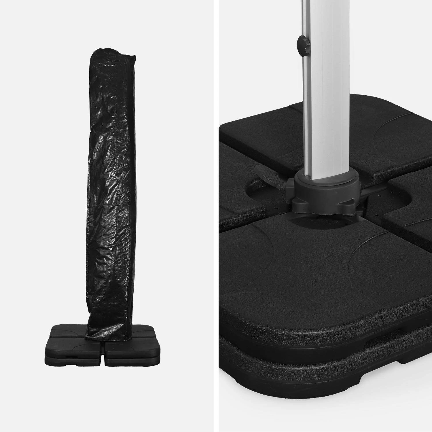 Parasol Déporté Carré 4x4m Couleur : Anthracite 6 Parasol Déporté Carré 4x4m Couleur : Anthracite – Image 4