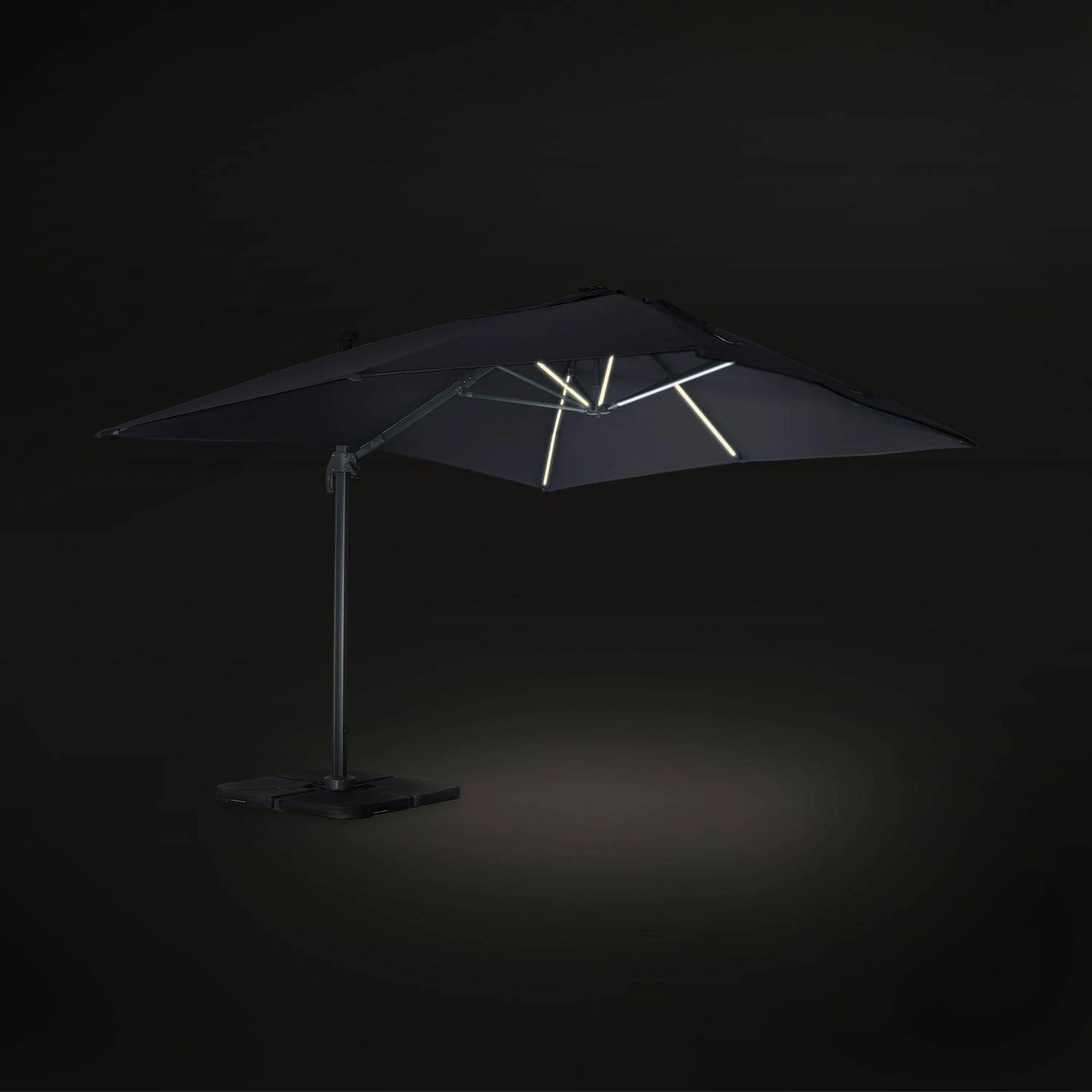 Parasol LED Déporté Rectangulaire 3x4m Couleur : Gris 7 Parasol LED Déporté Rectangulaire 3x4m Couleur : Gris – Image 5