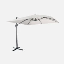 Parasol Déporté Carré 3x3m Couleur : Ecru -ME Soldes hukd3x3ecru d29adab13632588dba3961c1a8348c21