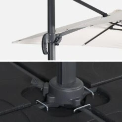 Parasol Déporté Carré 3x3m Couleur : Ecru -ME Soldes hukd3x3ecru dc79f5fc09ed25f3708c5d2514f87ac1