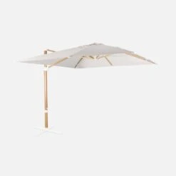 Parasol Déporté Carré 3x3m, Mât Effet Bois Couleur : Ecru -ME Soldes hukd3x3wdecru 62c4d2a518dedb8a3e2dc4e4f43bcfb3