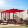 Parasol Déporté Rectangulaire 3x4m + Dalles à Lester 50x50cm Couleur : Rouge 1 Parasol Déporté Rectangulaire 3x4m + Dalles à Lester 50x50cm Couleur : Rouge -ME Soldes hukd3x4basered fc94e0884d0551630c4d8585cd82f853