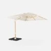 Parasol Déporté Rectangulaire 3x4m, Mât Effet Bois + Dalles à Lester 50x50cm Couleur : Ecru -ME Soldes hukd3x4basewdec a1d01b38c9f1d0c056bfb306ce4d107c