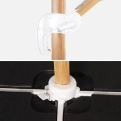 Parasol Déporté Rectangulaire 3x4m, Mât Effet Bois + Dalles à Lester 50x50cm Couleur : Ecru -ME Soldes hukd3x4basewdec cf90cac71ea11a784e86c7f985350127